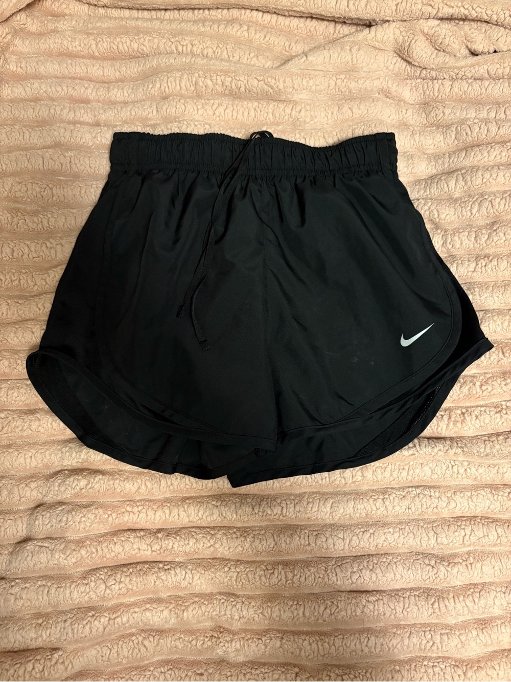 Nike Black Women's Athletic Running Shorts with White Swoosh